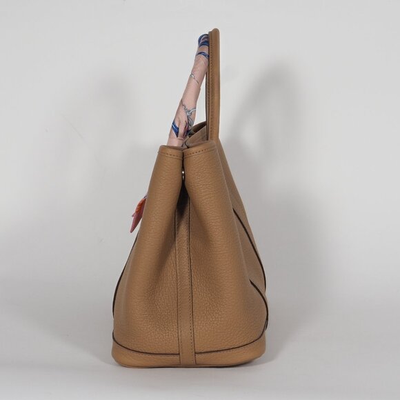 Hermès Garden Party 30 Gold Negonda Leather Tote with LV Twilly - Picture 4 of 14